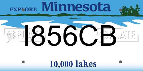 I856CB Minnesota License Plate