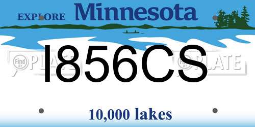 I856CS Minnesota License Plate