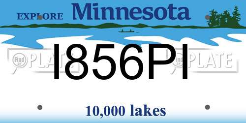 I856PI Minnesota License Plate