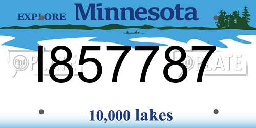 I857787 Minnesota License Plate