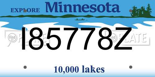I85778Z Minnesota License Plate