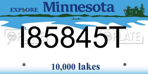 I85845T Minnesota License Plate