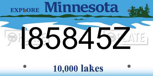 I85845Z Minnesota License Plate