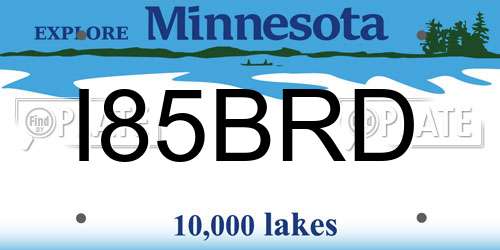 I85BRD Minnesota License Plate