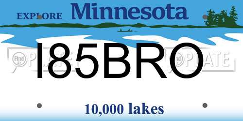 I85BRO Minnesota License Plate