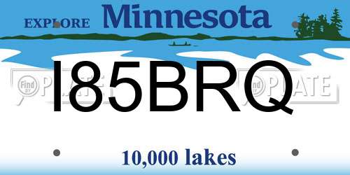I85BRQ Minnesota License Plate
