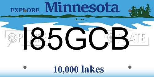I85GCB Minnesota License Plate