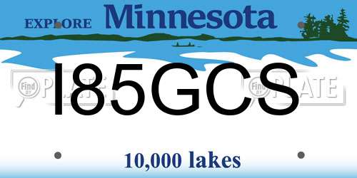 I85GCS Minnesota License Plate
