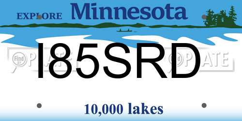 I85SRD Minnesota License Plate