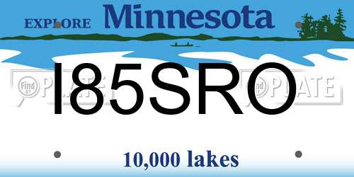 I85SRO Minnesota License Plate