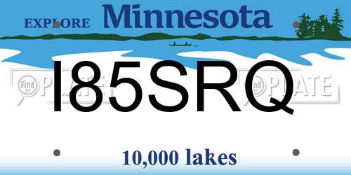 I85SRQ Minnesota License Plate