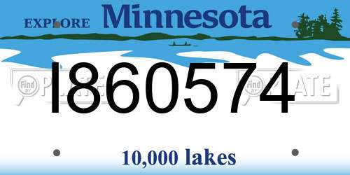 I860574 Minnesota License Plate