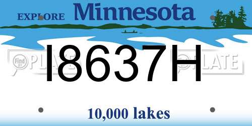 I8637H Minnesota License Plate