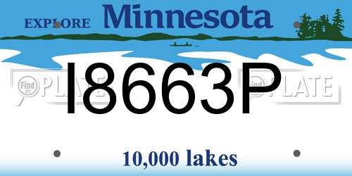 I8663P Minnesota License Plate