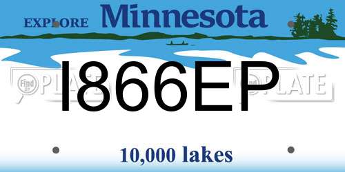 I866EP Minnesota License Plate