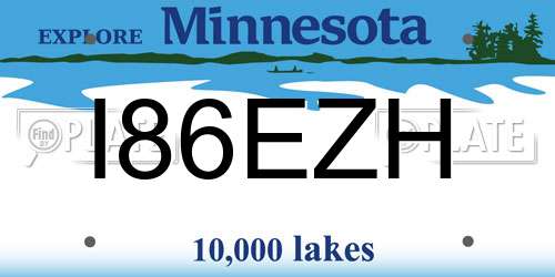 I86EZH Minnesota License Plate