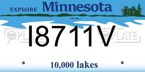 I8711V Minnesota License Plate