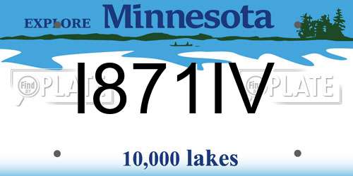 I871IV Minnesota License Plate