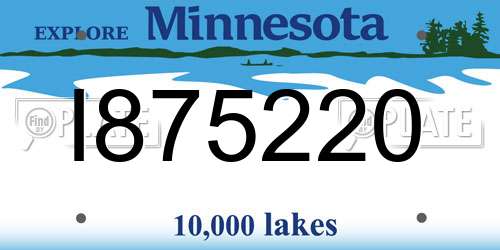 I875220 Minnesota License Plate
