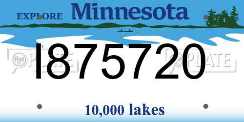 I875720 Minnesota License Plate