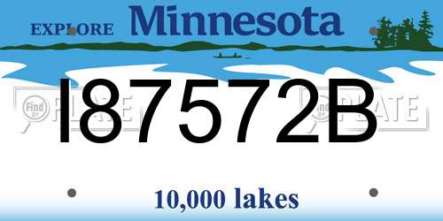 I87572B Minnesota License Plate