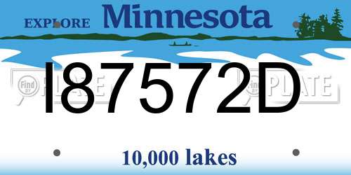 I87572D Minnesota License Plate