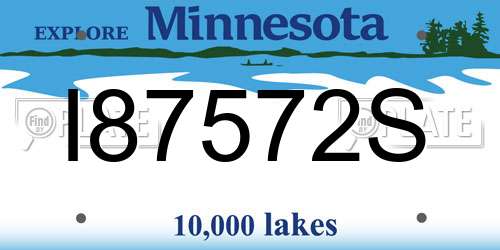I87572S Minnesota License Plate