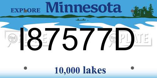 I87577D Minnesota License Plate