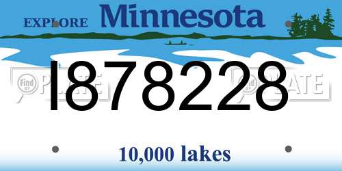I878228 Minnesota License Plate