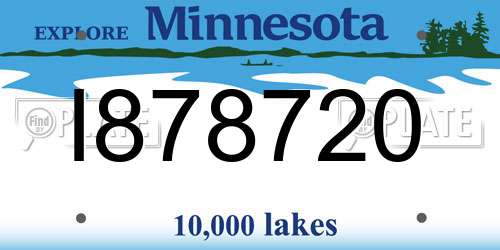I878720 Minnesota License Plate