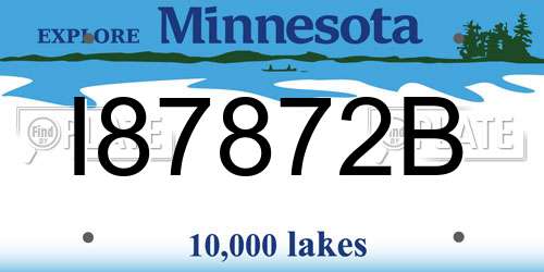 I87872B Minnesota License Plate