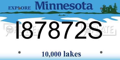 I87872S Minnesota License Plate