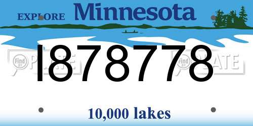I878778 Minnesota License Plate