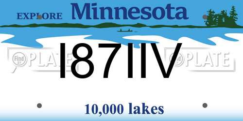 I87IIV Minnesota License Plate