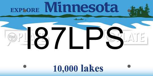 I87LPS Minnesota License Plate