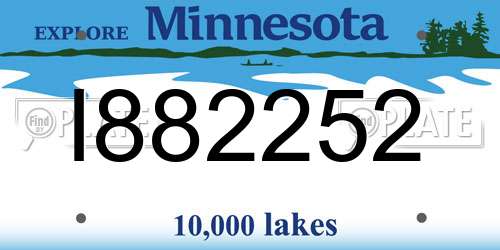 I882252 Minnesota License Plate