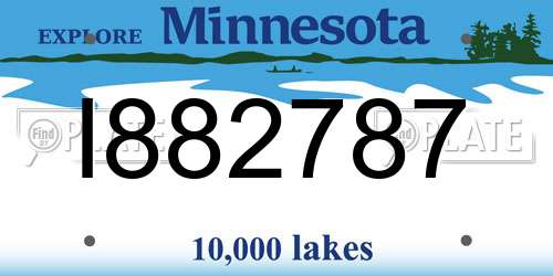 I882787 Minnesota License Plate