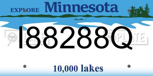 I88288Q Minnesota License Plate