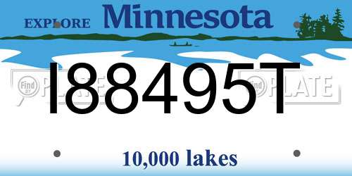 I88495T Minnesota License Plate