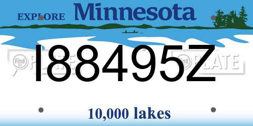 I88495Z Minnesota License Plate