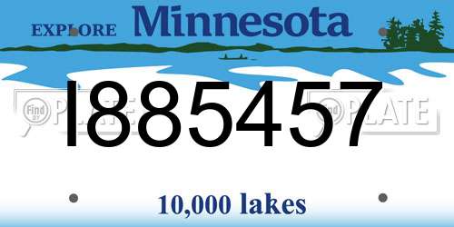 I885457 Minnesota License Plate