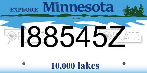 I88545Z Minnesota License Plate