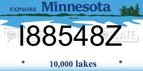 I88548Z Minnesota License Plate