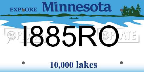 I885RO Minnesota License Plate