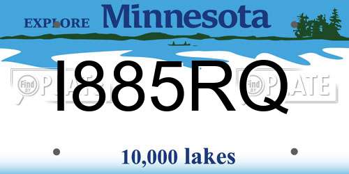 I885RQ Minnesota License Plate