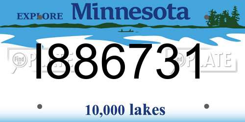 I886731 Minnesota License Plate