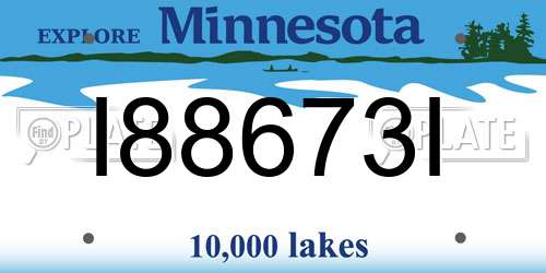 I88673I Minnesota License Plate