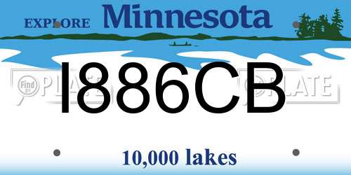 I886CB Minnesota License Plate