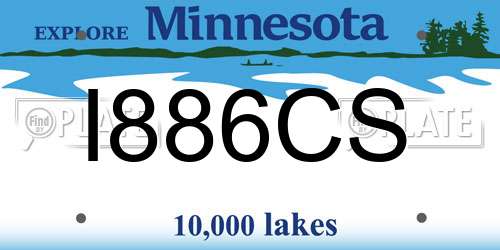 I886CS Minnesota License Plate