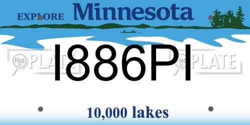 I886PI Minnesota License Plate